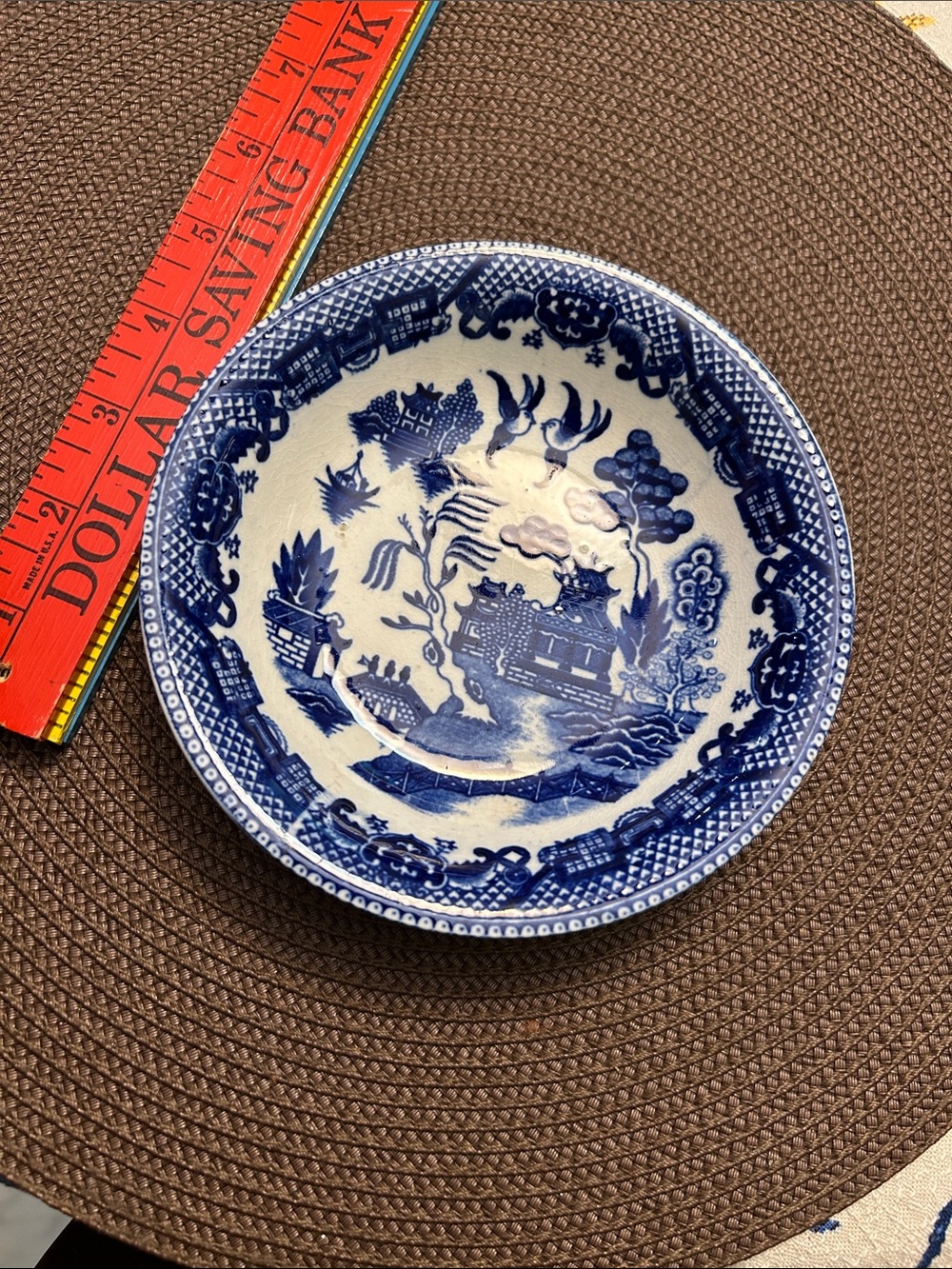 Blue and White Willow Pattern Decorative Bowl
